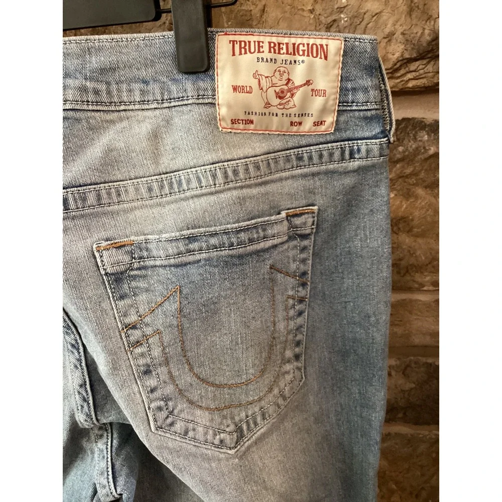 True Religion Geno Relaxed Slim Jeans Brilliant Medium Wash Mens 36x32 NF NWT